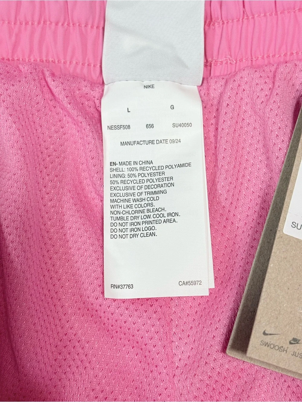 Nike Men's Hot Pink Swim Trunks with White Swoosh volley short board shorts